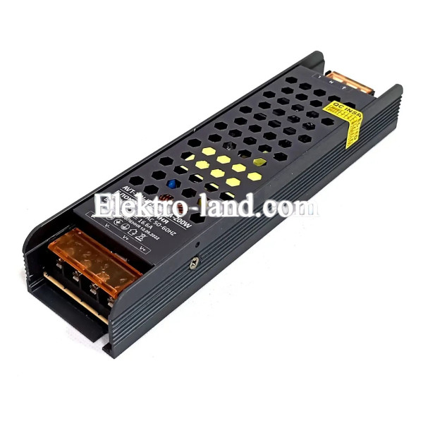 Блок питания 200W AVT-200-12V-16.7A мини (150Вт 12В 16.7А) компактный для светодиодной LED ленты, модулей, линеек